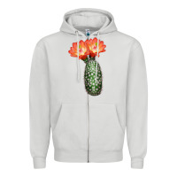Dove Grey King Cup Cactus Zipper Hoodie - LillyAllenDesigns