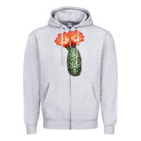 Heather Grey King Cup Cactus Zipper Hoodie - LillyAllenDesigns
