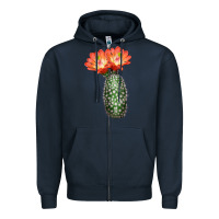 Navy King Cup Cactus Zipper Hoodie - LillyAllenDesigns
