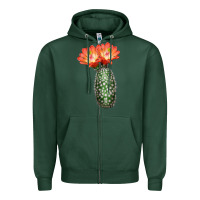 Sports Green King Cup Cactus Zipper Hoodie - LillyAllenDesigns