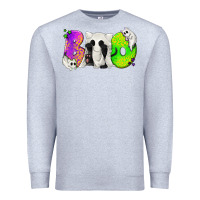 Heather Grey Boo Ghost Cat Premium Sweatshirt - texasbilliewilder