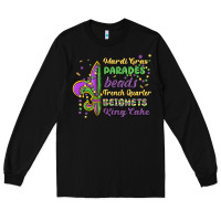 Black mardi gras parades beads french quarter beignets k Long Sleeve Tee - MaliasSmallBusiness