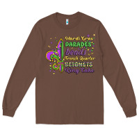 Chestnut mardi gras parades beads french quarter beignets k Long Sleeve Tee - MaliasSmallBusiness