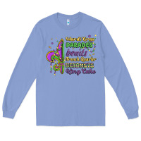 Colony Blue mardi gras parades beads french quarter beignets k Long Sleeve Tee - MaliasSmallBusiness