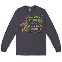 Smoke mardi gras parades beads french quarter beignets k Long Sleeve Tee - MaliasSmallBusiness