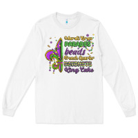 White mardi gras parades beads french quarter beignets k Long Sleeve Tee - MaliasSmallBusiness