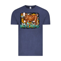 Vintage Denim Western Heifer Please Simmental Cow Vintage Tee - LillyAllenDesigns