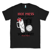 Black hot mess always stressed volleyball mama Classic Tee - MaliasSmallBusiness