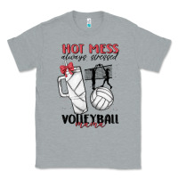 Heather Grey hot mess always stressed volleyball mama Classic Tee - MaliasSmallBusiness