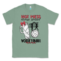 Sage hot mess always stressed volleyball mama Classic Tee - MaliasSmallBusiness