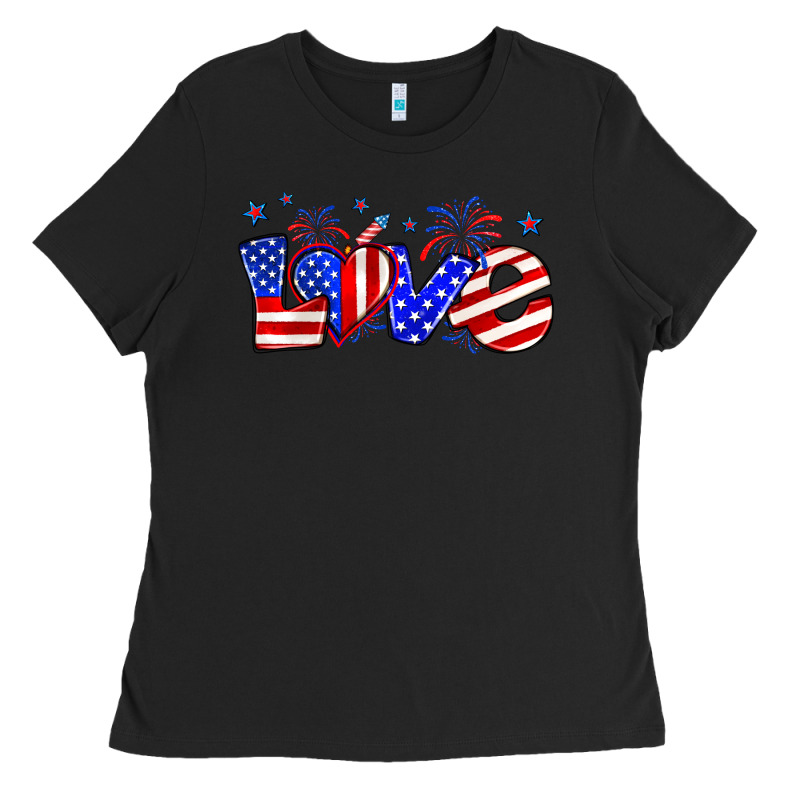 Love 4th Of July Ladies Tee by Zillion Design Studio | Teevron