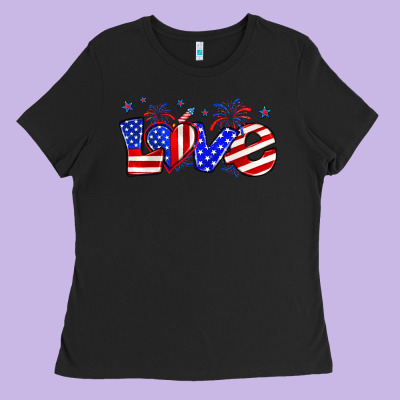 Love 4th Of July Ladies Tee Designed By Zillion Design Studio