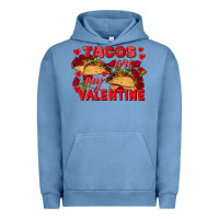 Pigment Pebble Blue Tacos are my Valentine Valentine's Day Urban Hoodie - FaDigitalArtStudio