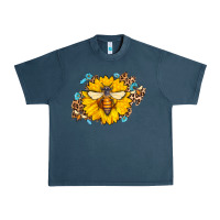 Midnight Navy bee sunflower leopard Urban Heavy Tee - Jasminsmagicworld