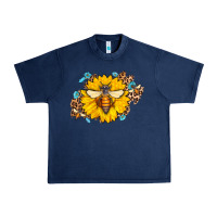 Navy bee sunflower leopard Urban Heavy Tee - Jasminsmagicworld