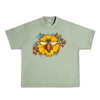 Oil Green bee sunflower leopard Urban Heavy Tee - Jasminsmagicworld