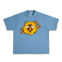 Pebble Blue bee sunflower leopard Urban Heavy Tee - Jasminsmagicworld