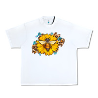 White bee sunflower leopard Urban Heavy Tee - Jasminsmagicworld