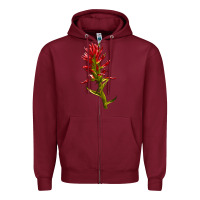Burgundy Indian Paintbrush Zipper Hoodie - LillyAllenDesigns