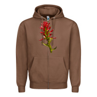 Chestnut Indian Paintbrush Zipper Hoodie - LillyAllenDesigns