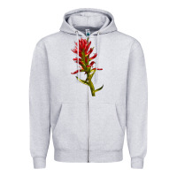 Heather Grey Indian Paintbrush Zipper Hoodie - LillyAllenDesigns