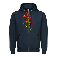 Navy Indian Paintbrush Zipper Hoodie - LillyAllenDesigns