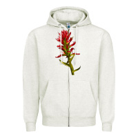 Oatmeal Heather Indian Paintbrush Zipper Hoodie - LillyAllenDesigns