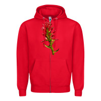 Red Indian Paintbrush Zipper Hoodie - LillyAllenDesigns