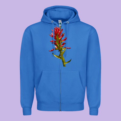 Indian Paintbrush Zipper Hoodie Designed By Lillyallendesigns
