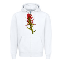 White Indian Paintbrush Zipper Hoodie - LillyAllenDesigns