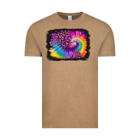Vintage Coffee tie dye leopard glitter background Vintage Tee - Jasminsmagicworld