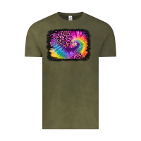 Vintage Olive tie dye leopard glitter background Vintage Tee - Jasminsmagicworld