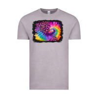 Tie Dye Leopard Glitter Background Vintage Tee | Teevron