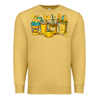 Antique Gold Childhood Cancer coffee cups yellow ribbon Premium Sweatshirt - NancyCooperArtShop