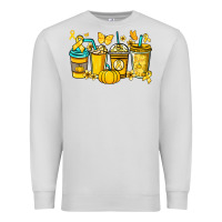 Dove Grey Childhood Cancer coffee cups yellow ribbon Premium Sweatshirt - NancyCooperArtShop