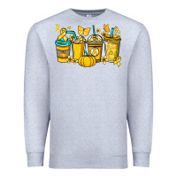 Heather Grey Childhood Cancer coffee cups yellow ribbon Premium Sweatshirt - NancyCooperArtShop