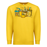 Lemon Childhood Cancer coffee cups yellow ribbon Premium Sweatshirt - NancyCooperArtShop