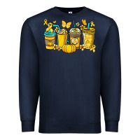 Navy Childhood Cancer coffee cups yellow ribbon Premium Sweatshirt - NancyCooperArtShop