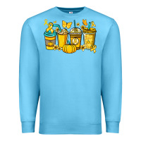 Ocean Blue Childhood Cancer coffee cups yellow ribbon Premium Sweatshirt - NancyCooperArtShop