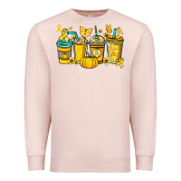 Pale Pink Childhood Cancer coffee cups yellow ribbon Premium Sweatshirt - NancyCooperArtShop