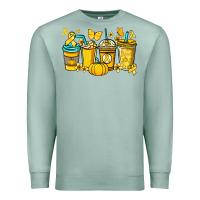 Seafoam Childhood Cancer coffee cups yellow ribbon Premium Sweatshirt - NancyCooperArtShop