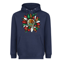Navy Mexican Sunflower Heavyweight Hoodie - texasbilliewilder