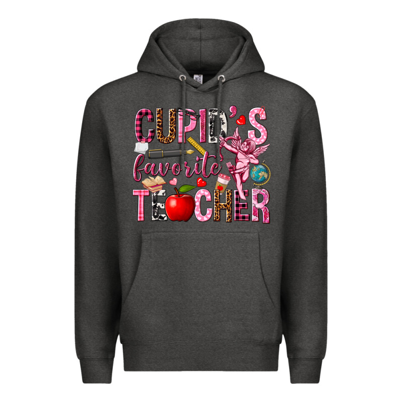 Cupid's Favorite Teacher Valentine's Day Premium Hoodie by HowdyJamesFarm | Teevron