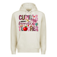 Oatmeal Heather Cupid's Favorite Teacher Valentine's Day Premium Hoodie - HowdyJamesFarm