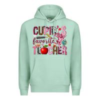 Seafoam Cupid's Favorite Teacher Valentine's Day Premium Hoodie - HowdyJamesFarm