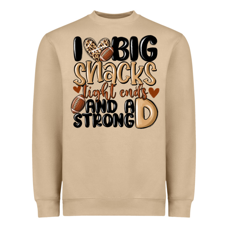 I Love Big Sacks Tight Ends And A Strong D Heavyweight Sweatshirt by MaliasSmallBusiness | Teevron