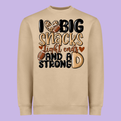 I Love Big Sacks Tight Ends And A Strong D Heavyweight Sweatshirt Designed By Maliassmallbusiness