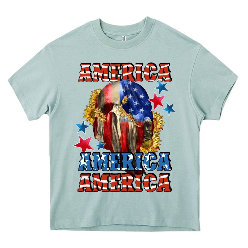 America Skeleton 4th Of July Heavy Core Tee by CowGirlArtShop | Teevron