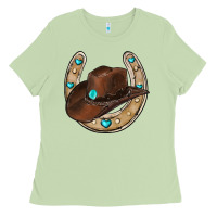 Matcha horseshoe cowboy hat Ladies Tee - RanaPortraitStore