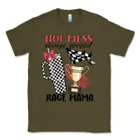 Army Green hot mess always stressed race mama Classic Tee - MaliasSmallBusiness